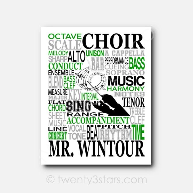 Choir Director Typography Wall Art