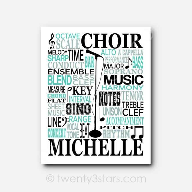 Choir Singer Typography Wall Art
