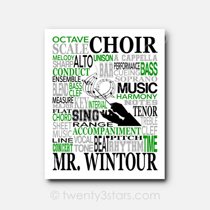 Choir Singer Typography Wall Art