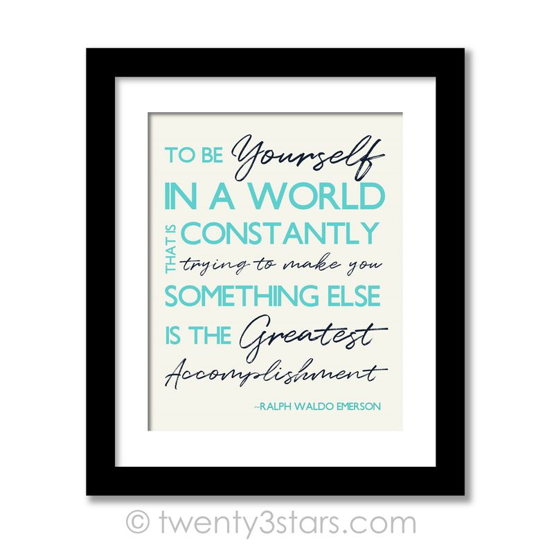 Be Yourself Ralph Waldo Emerson Quote Wall Art