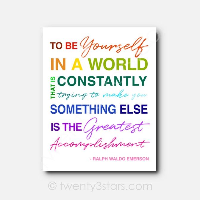 Be Yourself Ralph Waldo Emerson Quote Wall Art