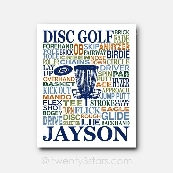Disc Golf Typography Wall Art Disc Golf Typography Wall Art