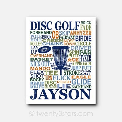 Disc Golf Typography Wall Art Disc Golf Typography Wall Art