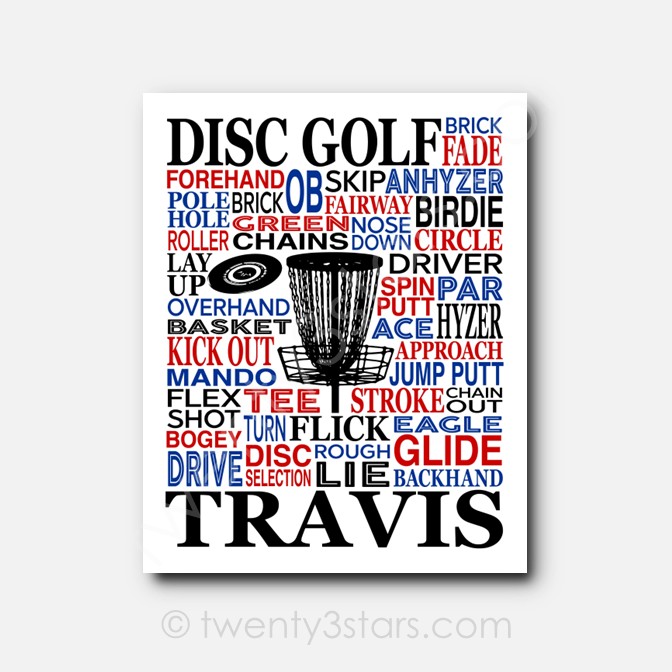 Disc Golf Typography Wall Art