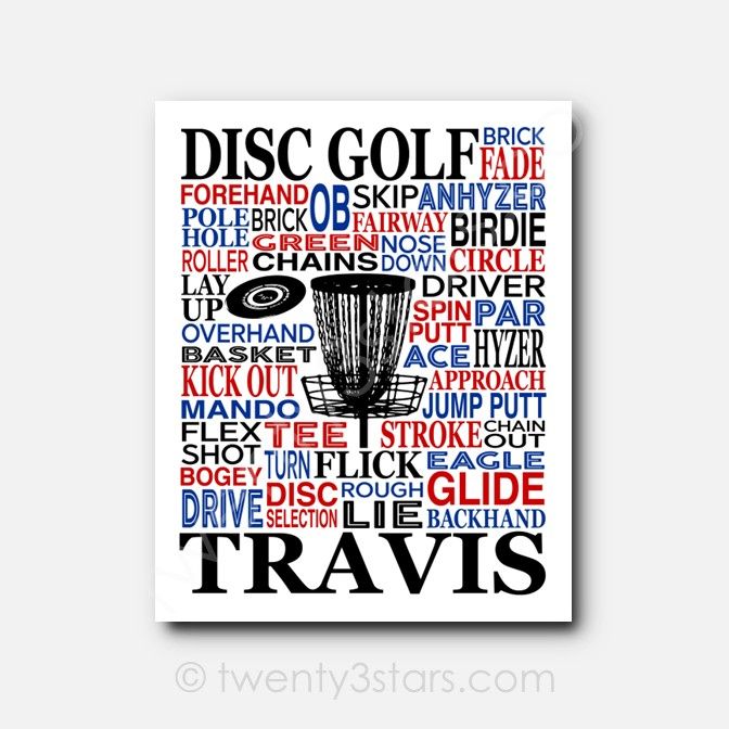 Disc Golf Typography Wall Art