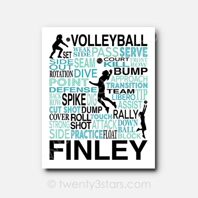 Volleyball Team Typography Wall Art Volleyball Team Typography Wall Art