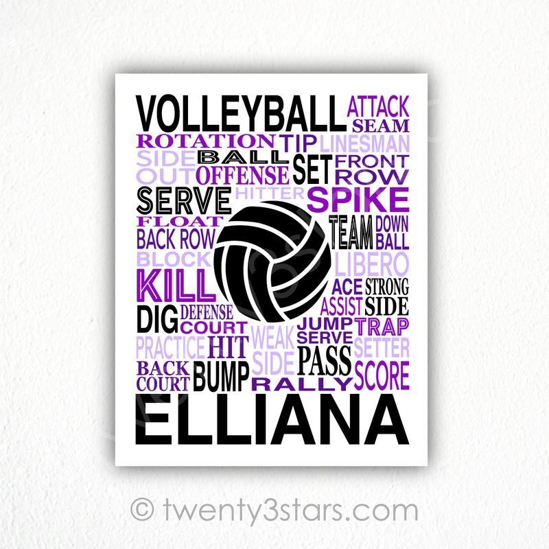 Volleyball Typography Wall Art