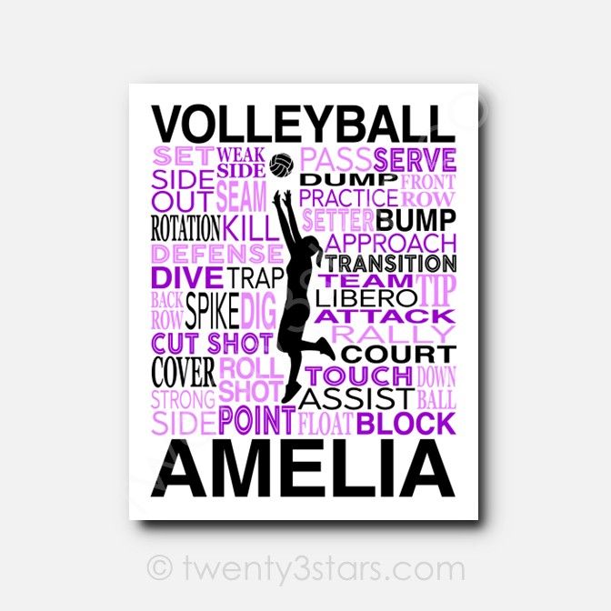 Volleyball Setter Typography Wall Art Volleyball Setter Typography Wall Art