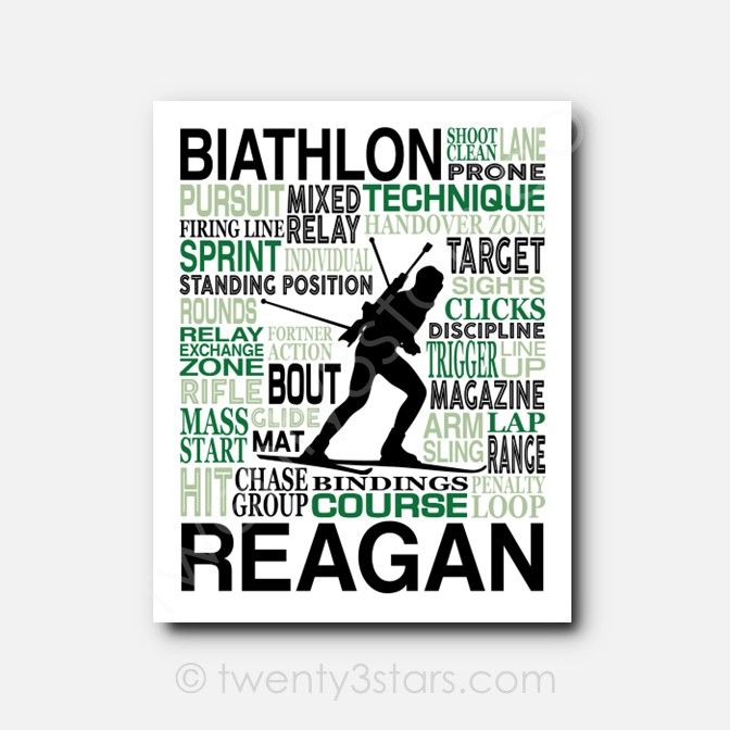 Biathlon Typography Wall Art