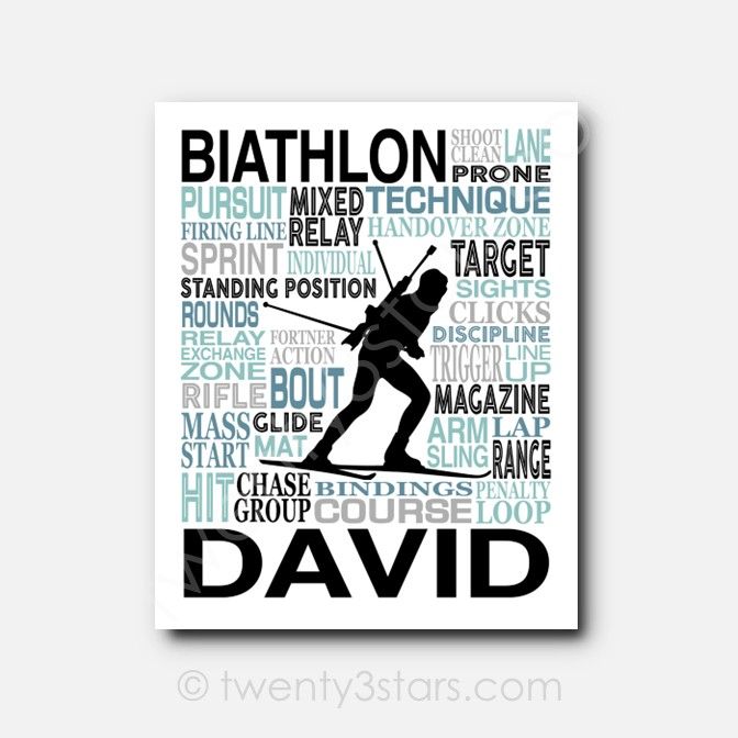 Biathlon Typography Wall Art