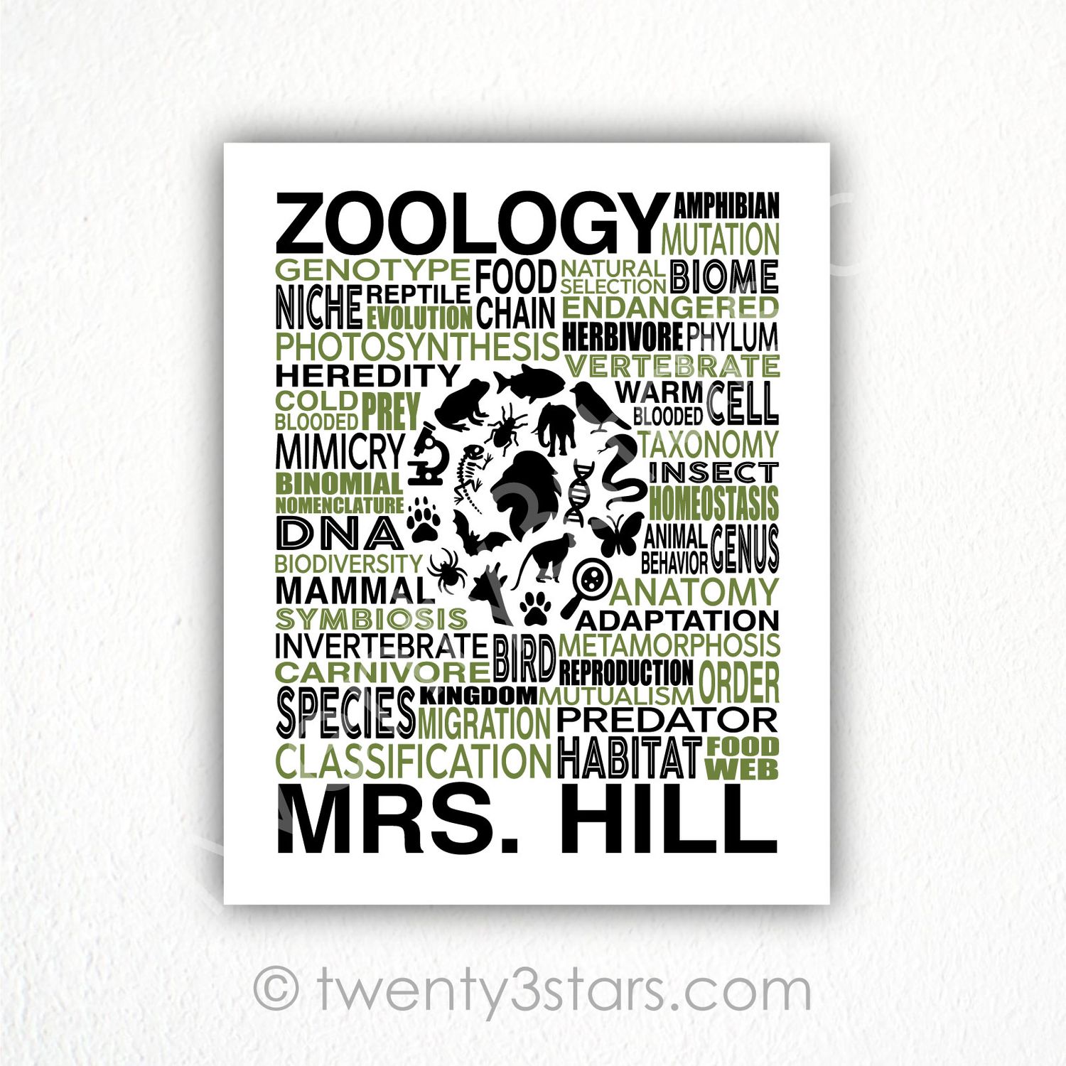 Zoology Typography Wall Art Zoology Typography Wall Art