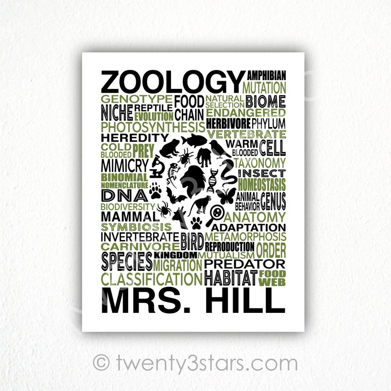 Zoology Typography Wall Art