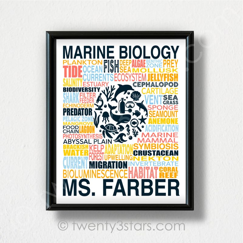 Marine Biology Typography Wall Art