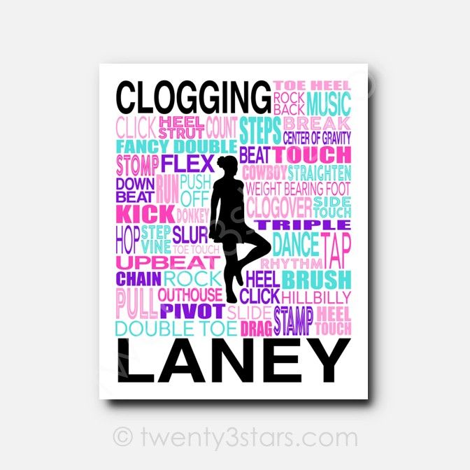 Clogging Dance Typography Wall Art Clogging Dance Typography Wall Art