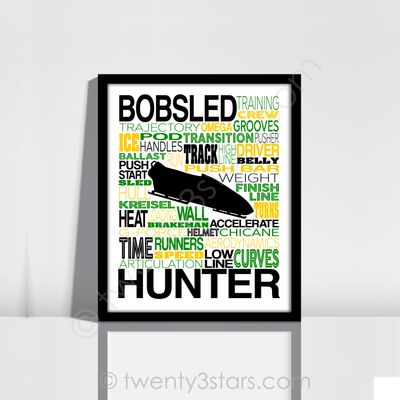 Bobsled Typography Wall Art