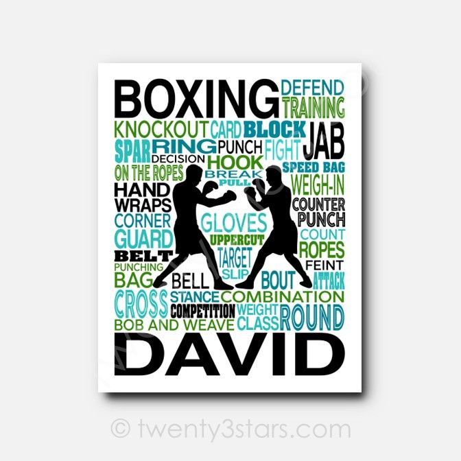 Boxing Typography Wall Art Boxing Typography Wall Art