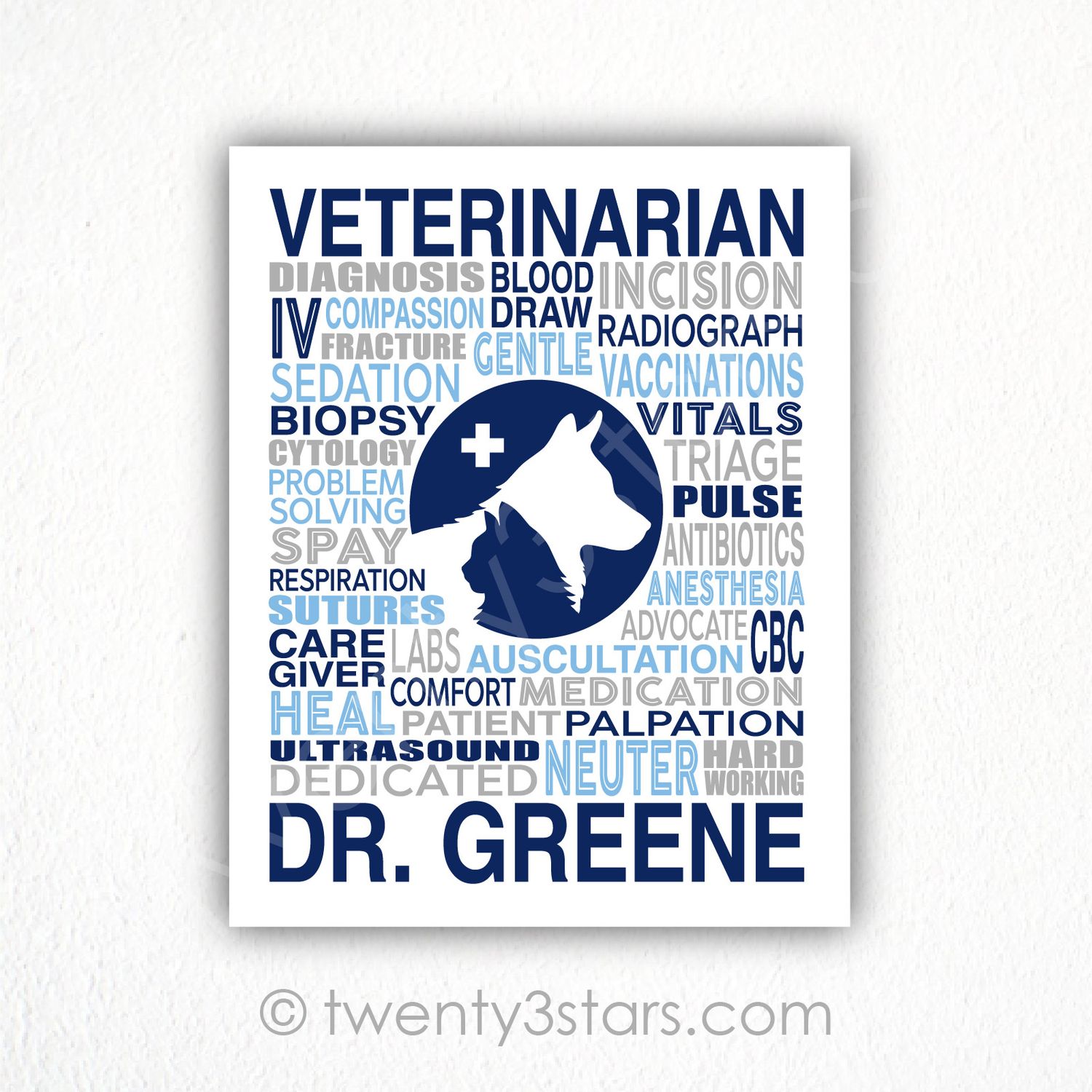 Veterinarian Typography Wall Art Veterinarian Typography Wall Art