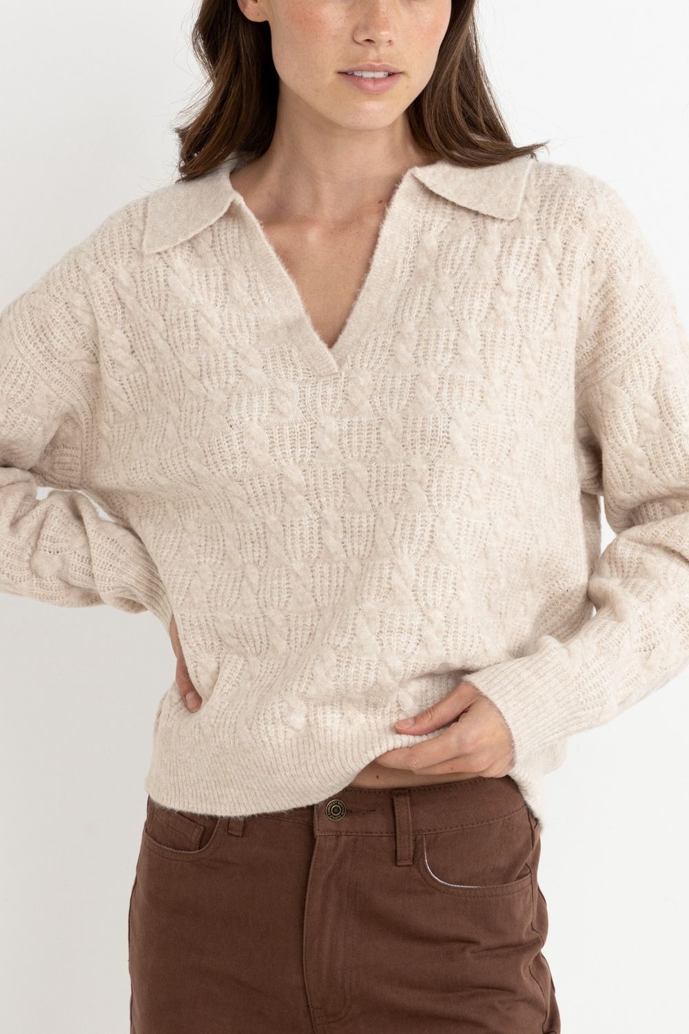 Lexi V-Neck Collared Jumper