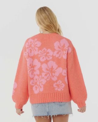 Hibiscus Heat Jacquard Crew