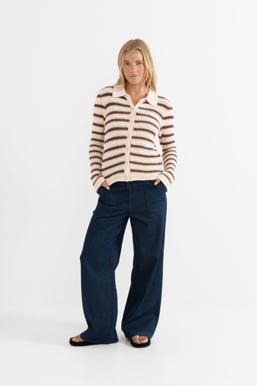 Highline Stripe LS Knit Top
