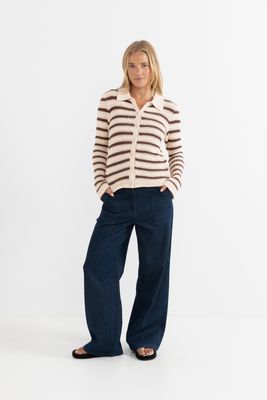 Highline Stripe LS Knit Top