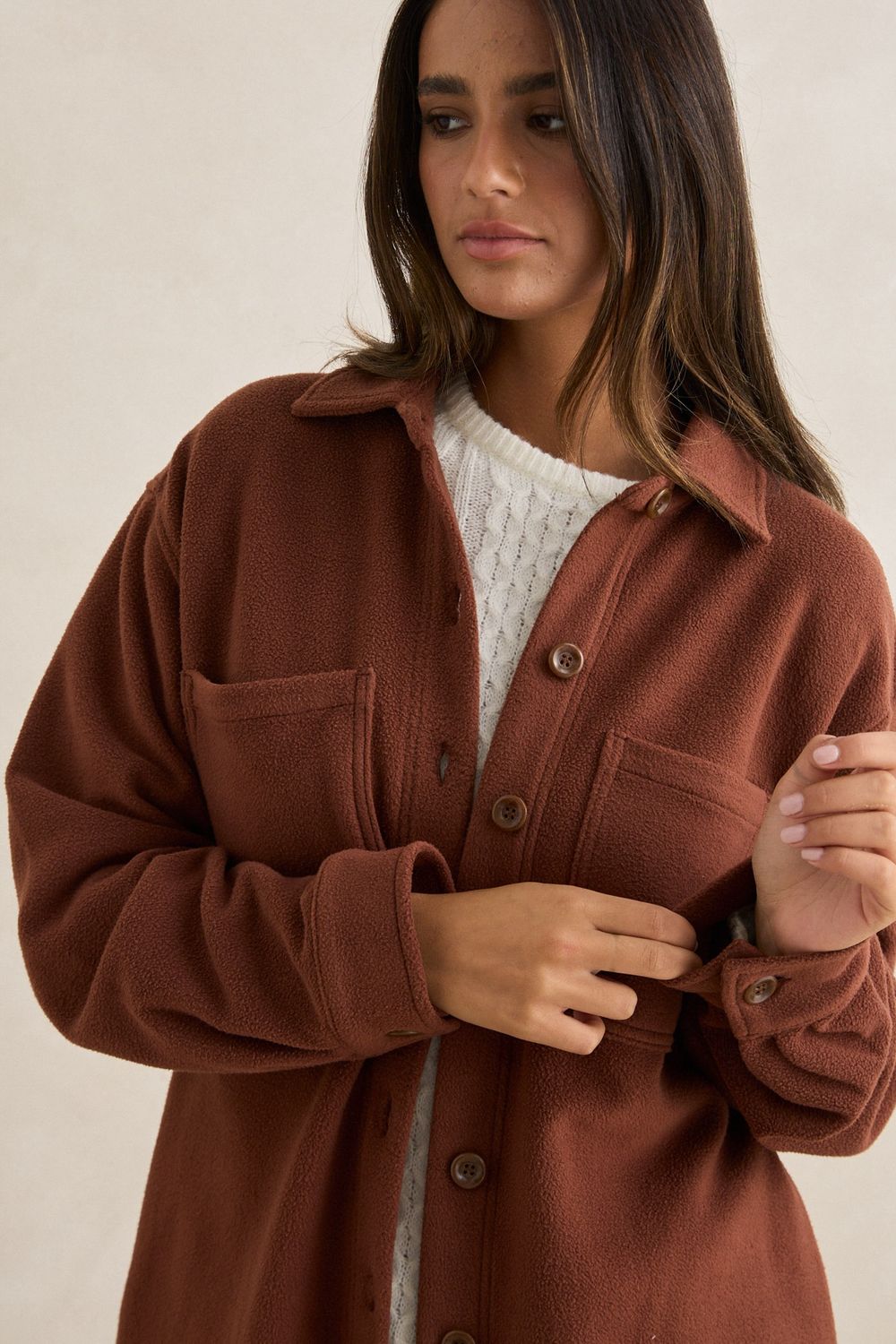 Reverse Fleece Shacket