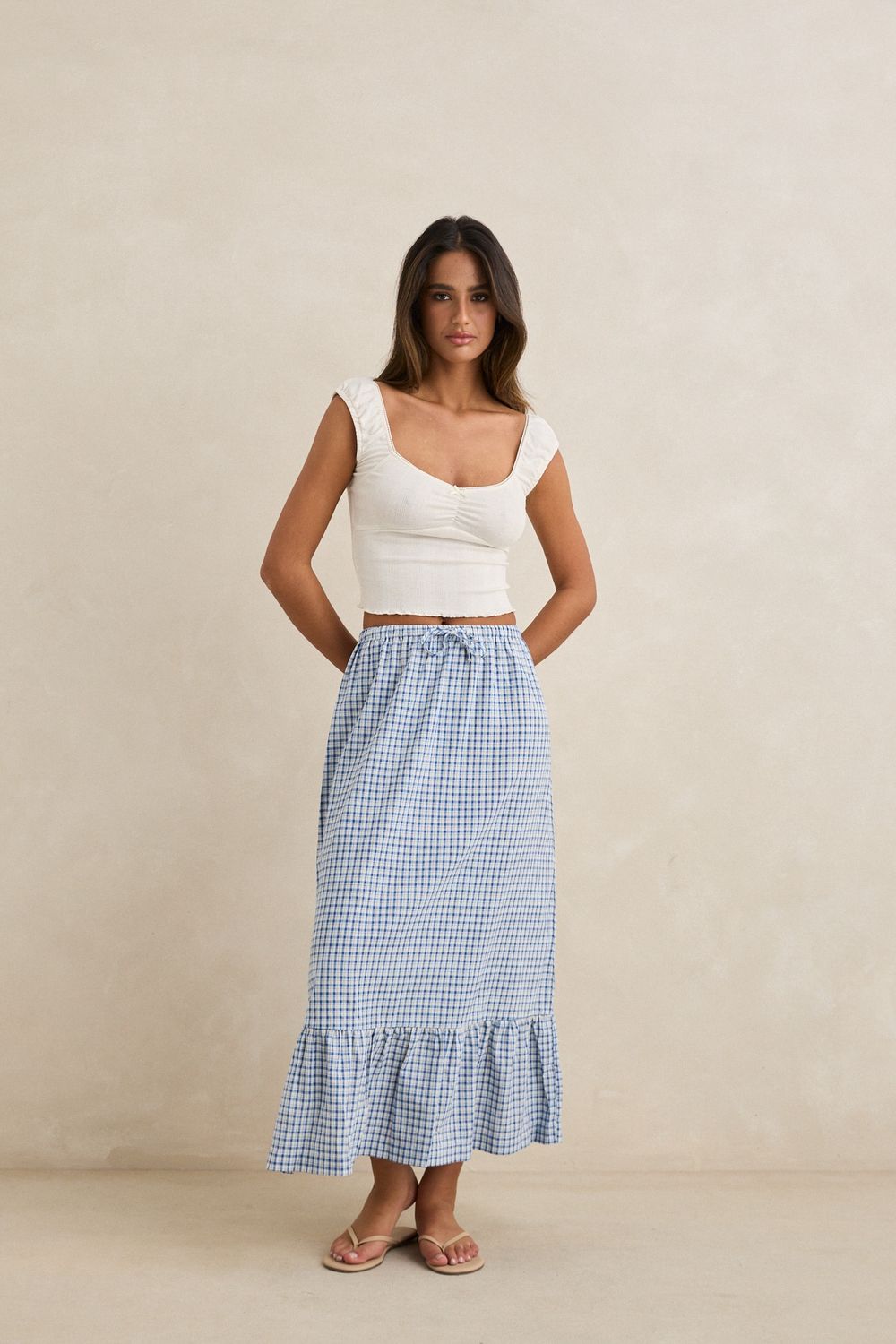 Lola Check Tiered Maxi