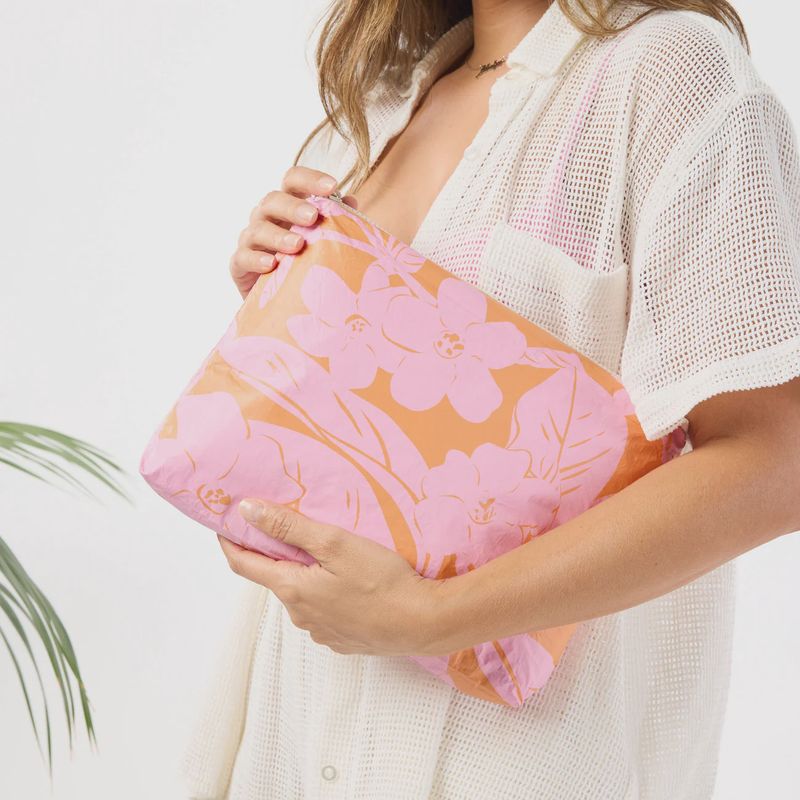 Mid Pouch Lei Garden- Pink Orange