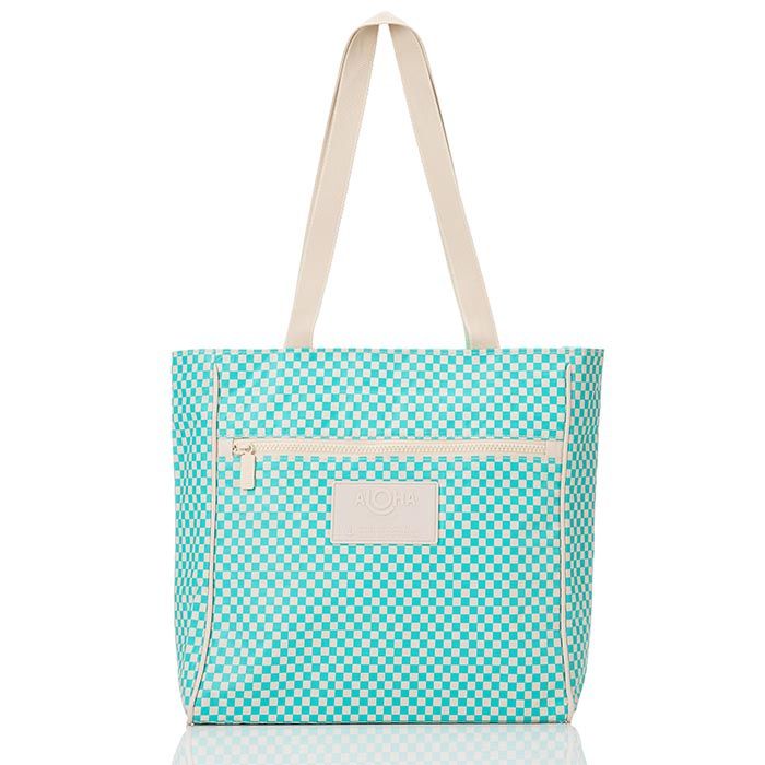 Tiny Check Go-To Tote - Blue Lagoon
