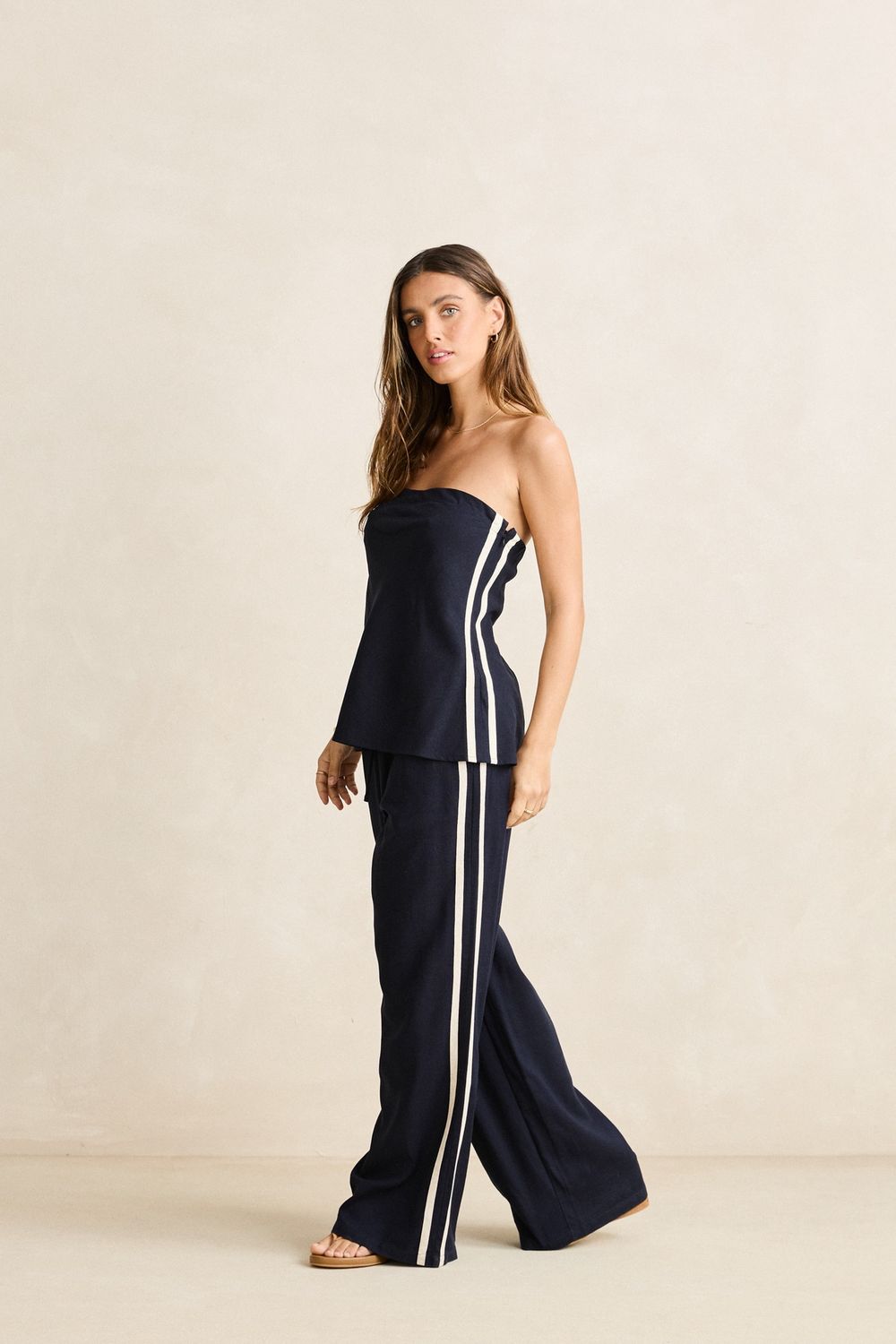 Contrast Linen Trackpant