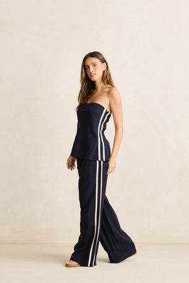 Contrast Linen Trackpant