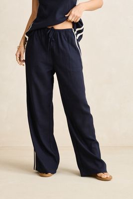 Contrast Linen Trackpant