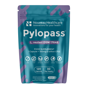 Pylopass (L. reuteri DSM 17648) Binds Specific Stomach Bacteria)