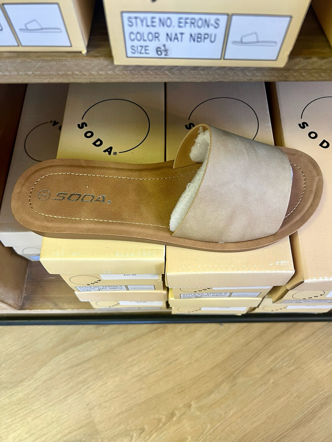 Tan slide sandal
