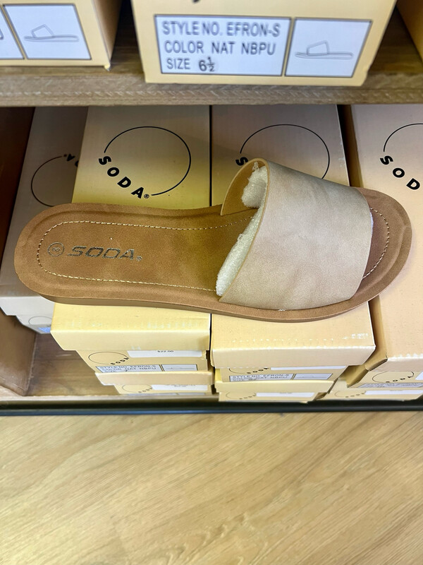 Tan slide sandal