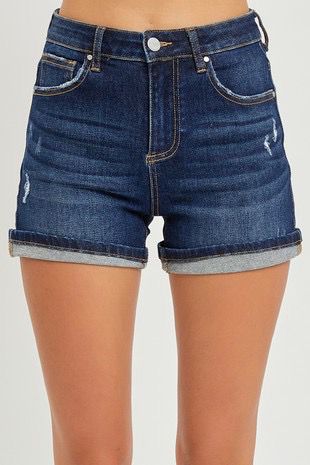 Risen Plus Size Jean Shorts