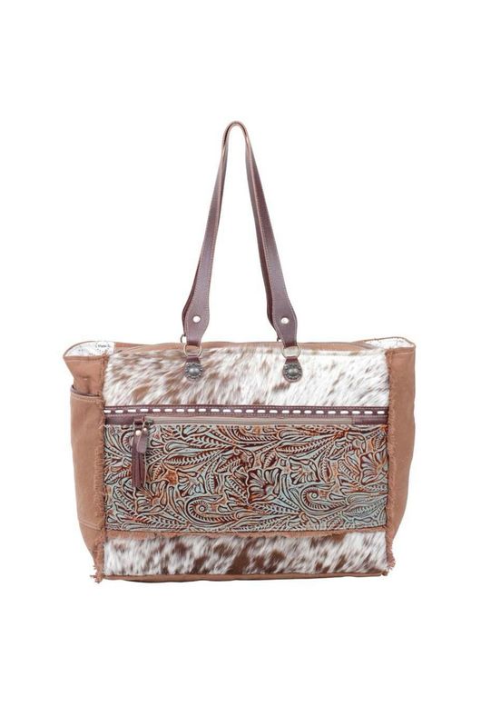Myra JUNIPER CANVAS AND HAIRON BAG