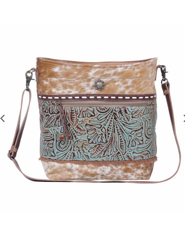 Myra PERIDOT CANVAS &amp; HAIRON BAG
