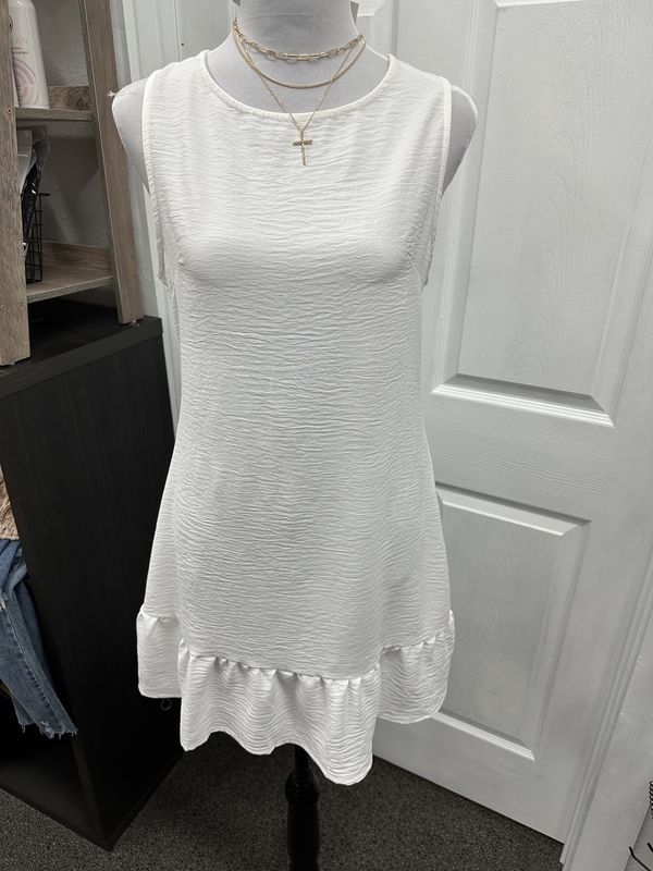 Round neck Sleeveless back tie dress