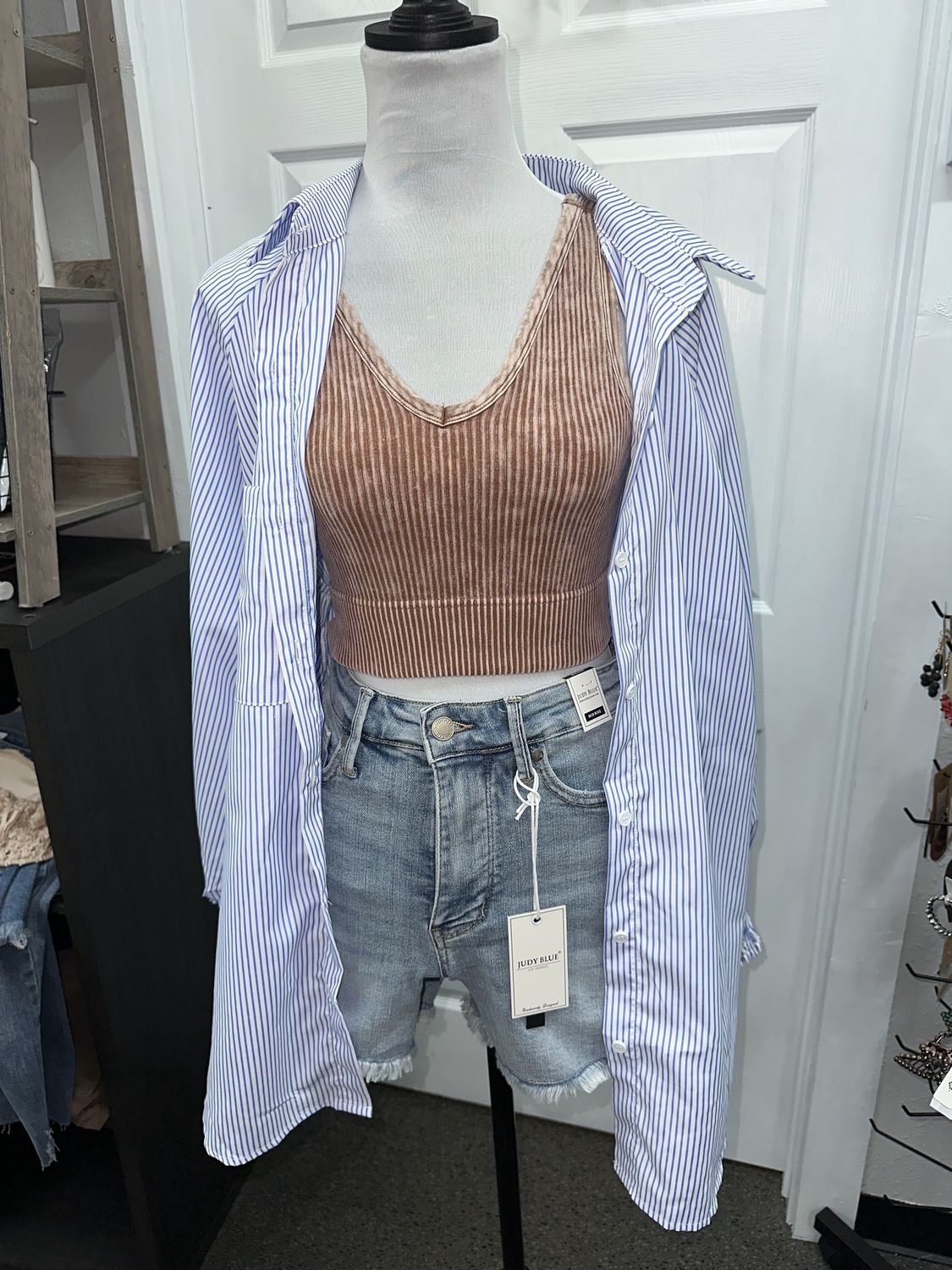 Judy Blue High Waist Tummy Control Fray Hem Shorts