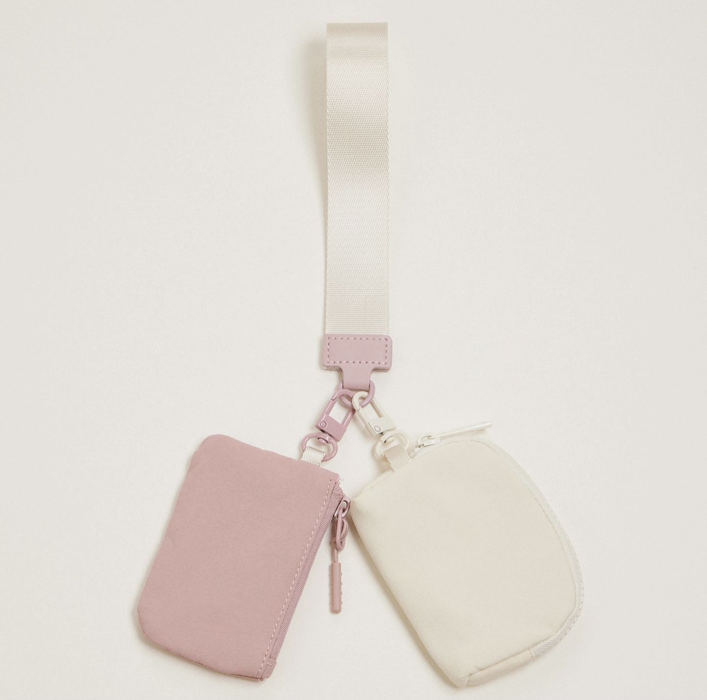 Dual Pouch Wristlet Keychain Wallet