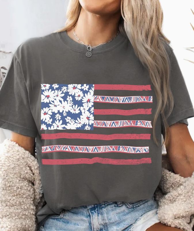 Daisy American Flag T-Shirt