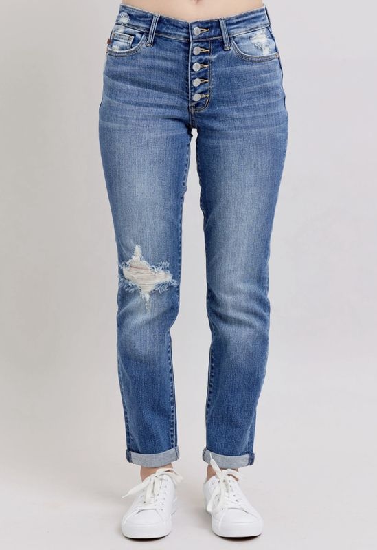 Judy Blue Mid Rise Boyfriend Fit