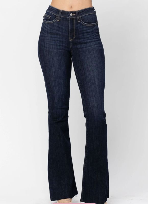 Judy Blue Raw Hem Flare Tall/Long Jeans