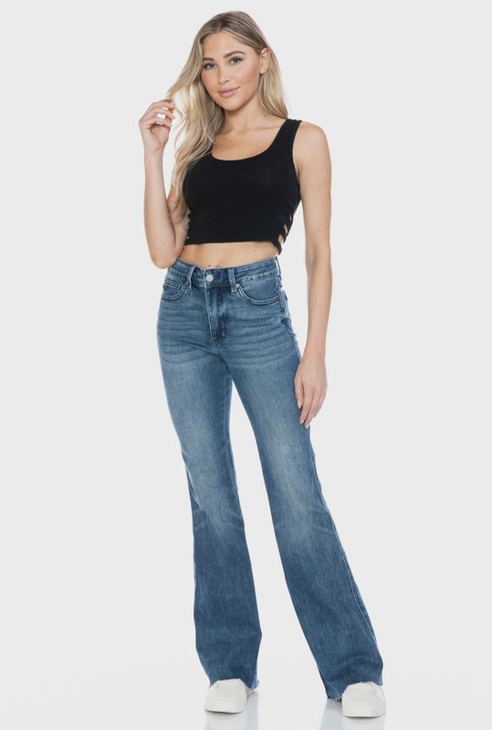 Judy Blue Tummy Control Cut Hem Flare