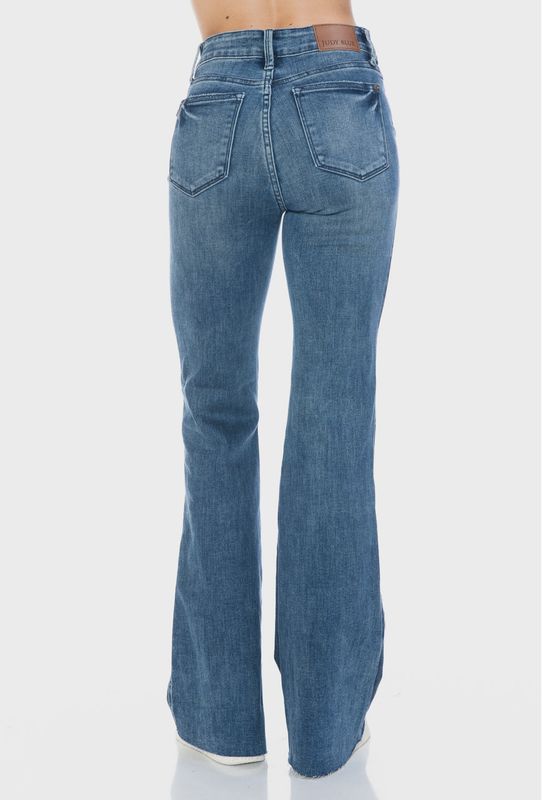 Judy Blue Tummy Control Cut Hem Flare