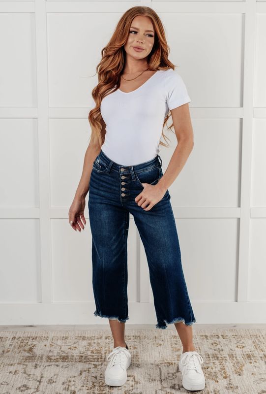 Judy Blue High Waisted Crop Wide Leg
