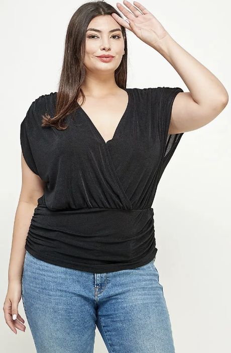 Plus Size Slinky Ruched Top
