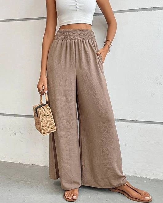 Simple Flared Wide Leg Pants