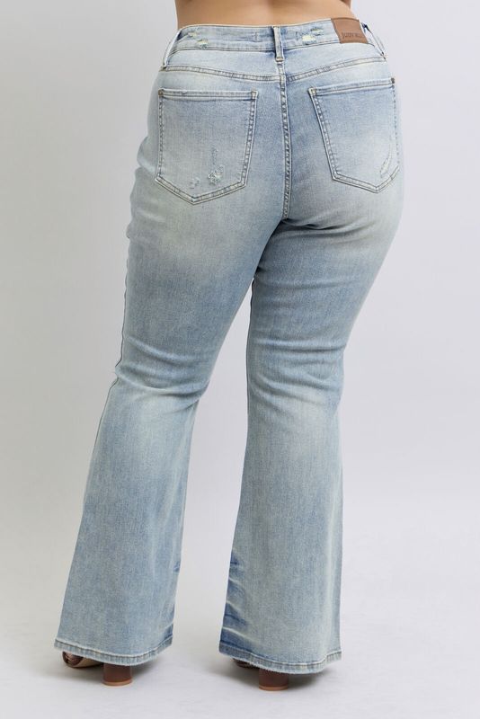 Judy Blue MR Pin Tack Detail Flare Plus Size